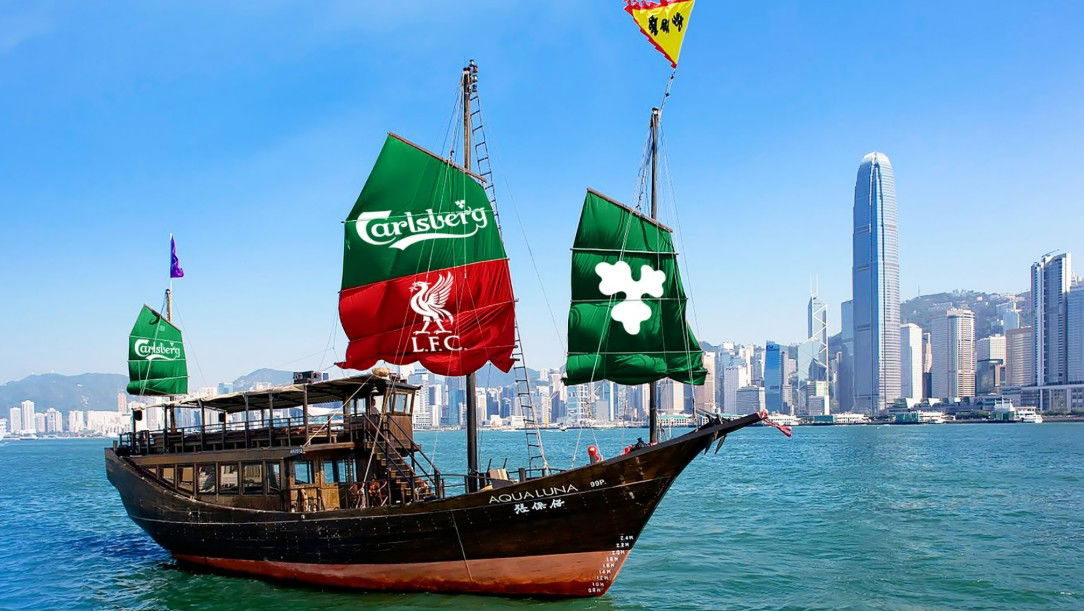 Carlsberg pays tribute to Liverpool FC The Reds with branded sailboat