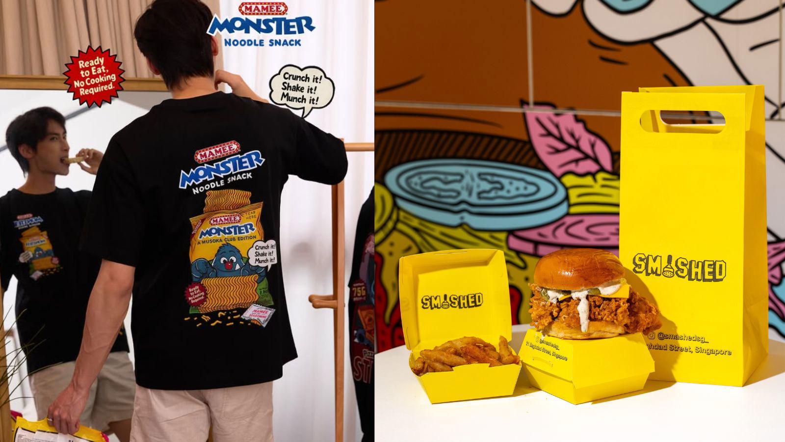Mamee Monster goes full crunch with streetwear drop and burger collab