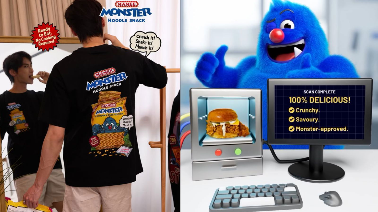 Mamee Monster goes full crunch with streetwear drop and burger collab